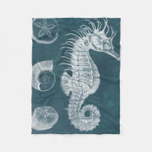 Azure Seahorse Study I Fleece Deken (Voorkant)