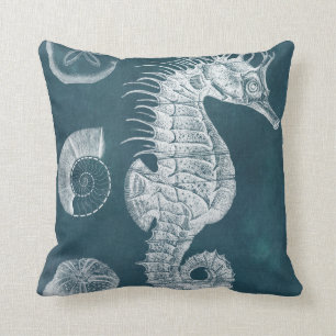 Azure Seahorse Study I Kussen