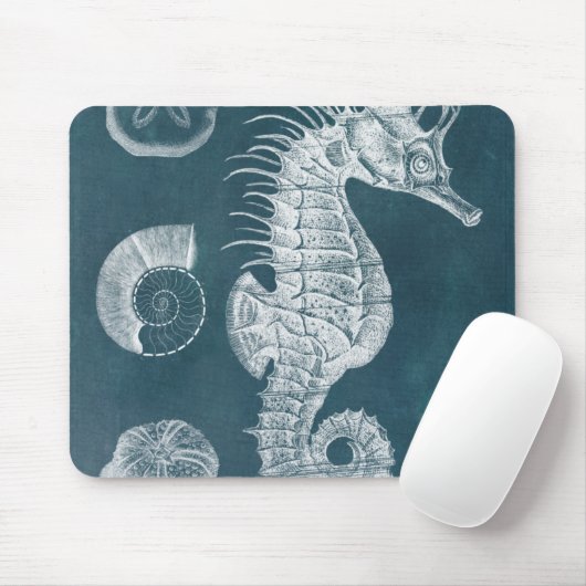 Azure Seahorse Study I Muismat (Met muis)