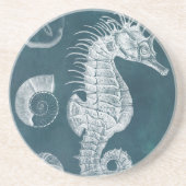 Azure Seahorse Study I Zandsteen Onderzetter (Voorkant)