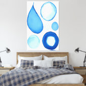 Azure Serene Curves Abstract Canvas Afdruk (Insitu (Slaapkamer))