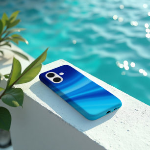 Azure Shift - Dynamic Blue Wave Gradient iPhone 16 Hoesje