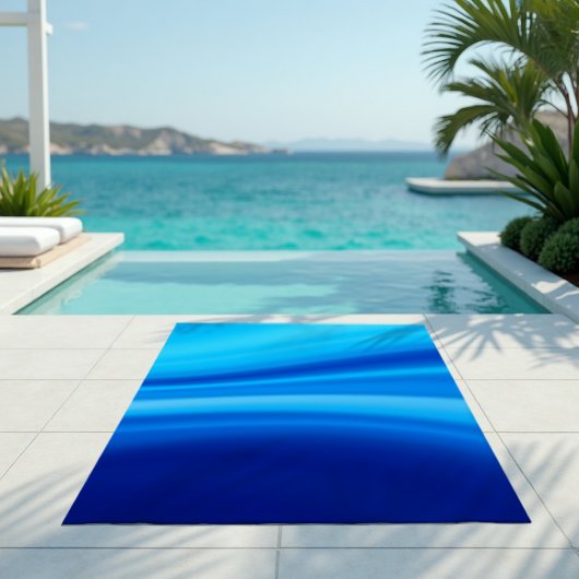 Azure Shift - Dynamische Blauwe Golf Gradiënt Strandlaken