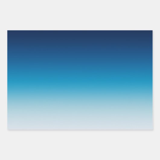Azure Sky to Ocean Blue Ombre Inpakpapier Vel (Voorkant 2)