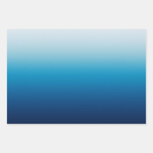 Azure Sky to Ocean Blue Ombre Inpakpapier Vel (Voorkant)