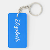 Azure Solid Color Customize It Sleutelhanger (achterkant)