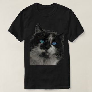 Azure Soul Zwarte Kat Blauwe Ogen T-Shirt