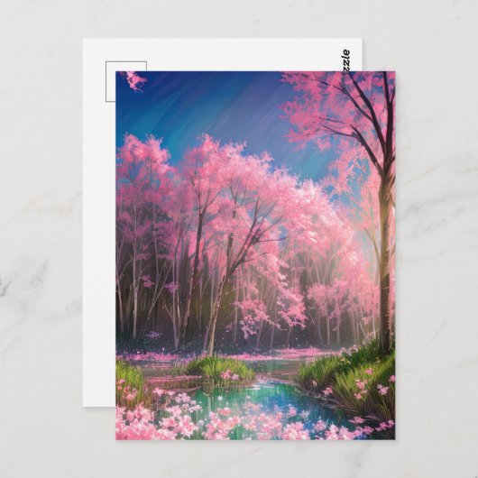 Azure Stream te midden van een pittoresk bos Briefkaart (Voorkant / Achterkant)