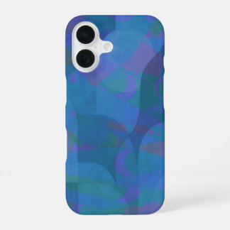 Azure Tides – Oceanic Abstracte Geometrie iPhone 16 Hoesje