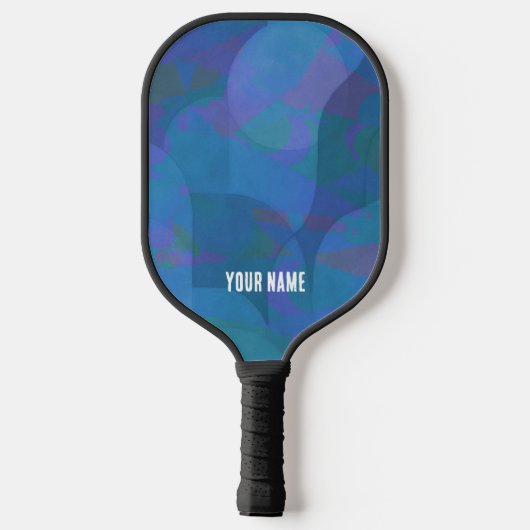 Azure Tides – Oceanic Abstracte Geometrie Pickleball Paddle (Achterkant)