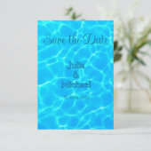 Azure Turquoise Blue Water Reflection Minimalism Save The Date (Staand voorkant)