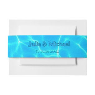 Azure Turquoise Blue Water Reflection Minimalism Uitnodigingen Wikkel