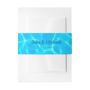 Azure Turquoise Blue Water Reflection Minimalism Uitnodigingen Wikkel