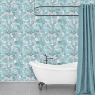 Azure Verdigris Mosaic Behang