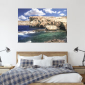 Azure Window Attraction op het eiland Gozo Canvas Afdruk (Insitu (Slaapkamer))