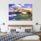 Azure Window in Gozo Island Waterverf Canvas Afdruk (Insitu (Slaapkamer))