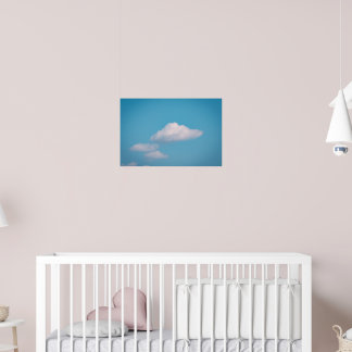 Azuren Dromen: Minimalistische Zomerwolken Poster