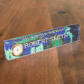 Azuriet en malachiet naambordje (Zijkant)