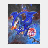 Azurite Cosmic Dragon Fleece Deken (Voorkant)