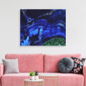 Azurite Malachite Stone op verwaterd Canvas (Insitu (Woonkamer))