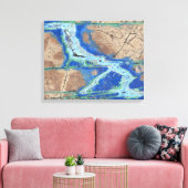 Azurite Malachite Stone op verwaterd Canvas Afdruk (Insitu (Woonkamer))