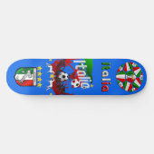 Azzurri blue, Italia-paneelbal Calcio Skateboard (Horizontaal)