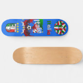 Azzurri blue, Italia panel ball Calcio Skateboard (Horz)