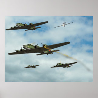 B17 bij aanval poster