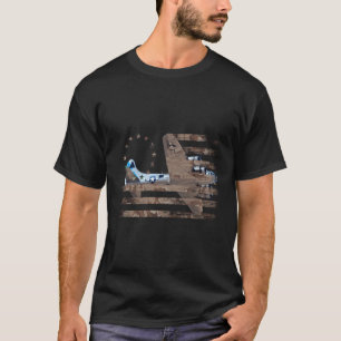 B17 Heavy Bomber WW2 Plane Vliegtuig Vlag Veter T-shirt