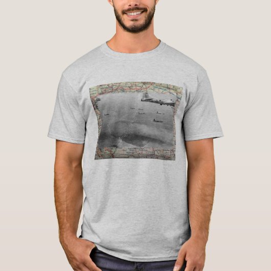 B17-indeling boven WW2-kaart T-shirt (Voorkant)