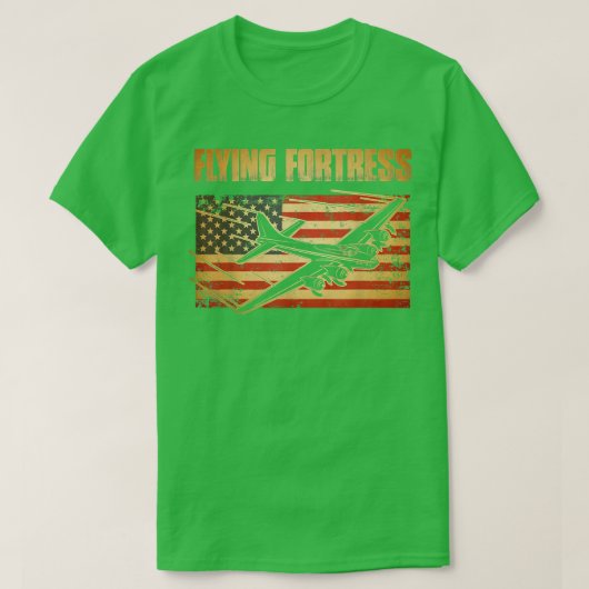 B17 Vliegtuigvesting Amerikaanse vlagpatriot T-shirt (Design voorkant)