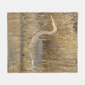 B19 Grote Blauwe Blauwe Heron Fleece Deken (Voorkant (Horizontaal))