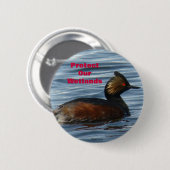 B1 Geproeide Grebe Ronde Button 5,7 Cm (Voorkant /achterkant)