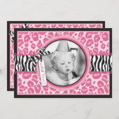 B1 sauvage de carte d'invitation du petit gâteau (Devant / Derrière)