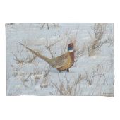 B22 Ring-necked fazant in sneeuw Kussensloop (Voorkant)