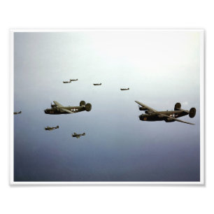 B24 Liberator Bombers en-route naar doel Foto Afdruk