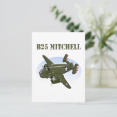 B25 Mitchell Bomber Green Plane Briefkaart (Staand voorkant)