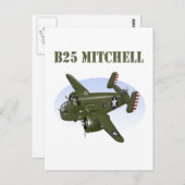 B25 Mitchell Bomber Green Plane Briefkaart (Voorkant / Achterkant)