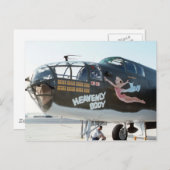 B25 MITCHELL BOMBER " HEAVENLY BODY " NOSE ART BRIEFKAART (Voorkant / Achterkant)