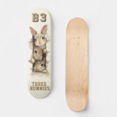 B3 Three Bunnies 3D Illusion  Skateboard (Voorkant)