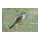 B44 Western Kingbird op Barb Wire Fence Kussensloop (Achterkant)