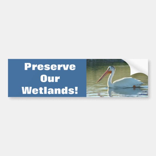 B4 Witte Pelikaan Bumpersticker (Voorkant)