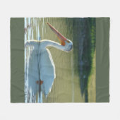 B4 Witte Pelikaan Fleece Deken (Voorkant (Horizontaal))