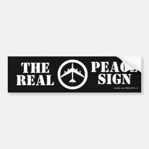 B52 De Bumpersticker voor het echte vredesteken