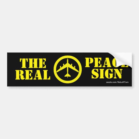 B52 De echte vredesteken bumpersticker (Voorkant)