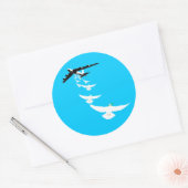 B52 Peace Dove Bomber Ronde Sticker (Envelop)