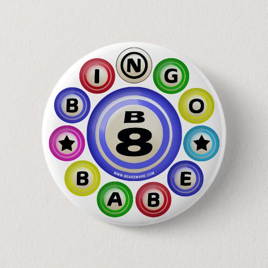 B8 Bingo Babe Ronde Button 5,7 Cm (Voorkant)