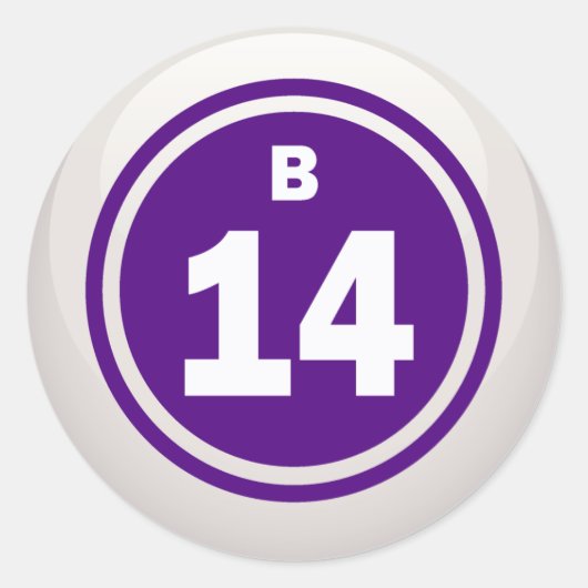 B-14- BINGOBAL RONDE STICKER (Voorkant)