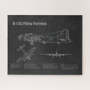 B-17 Flying Fortress - Vliegtuigblauwdruk Plannen Legpuzzel