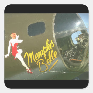 B-17 "Memphis Belle_Military Aircraft Vierkante Sticker